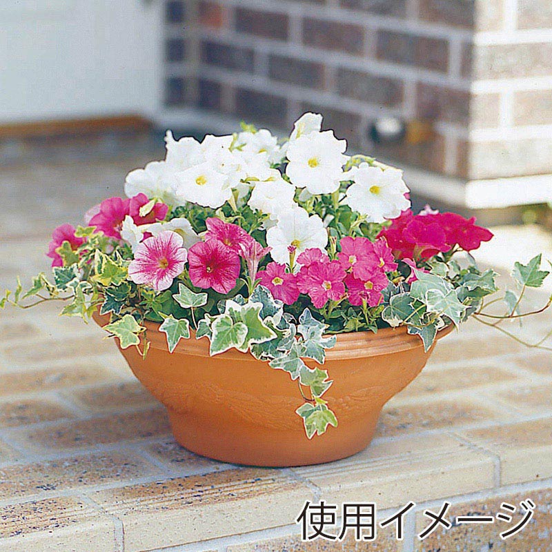 アイリスオーヤマ レリーフボールプランター 360 テラコッタブラウン 1個(ご注文単位20個)【直送品】