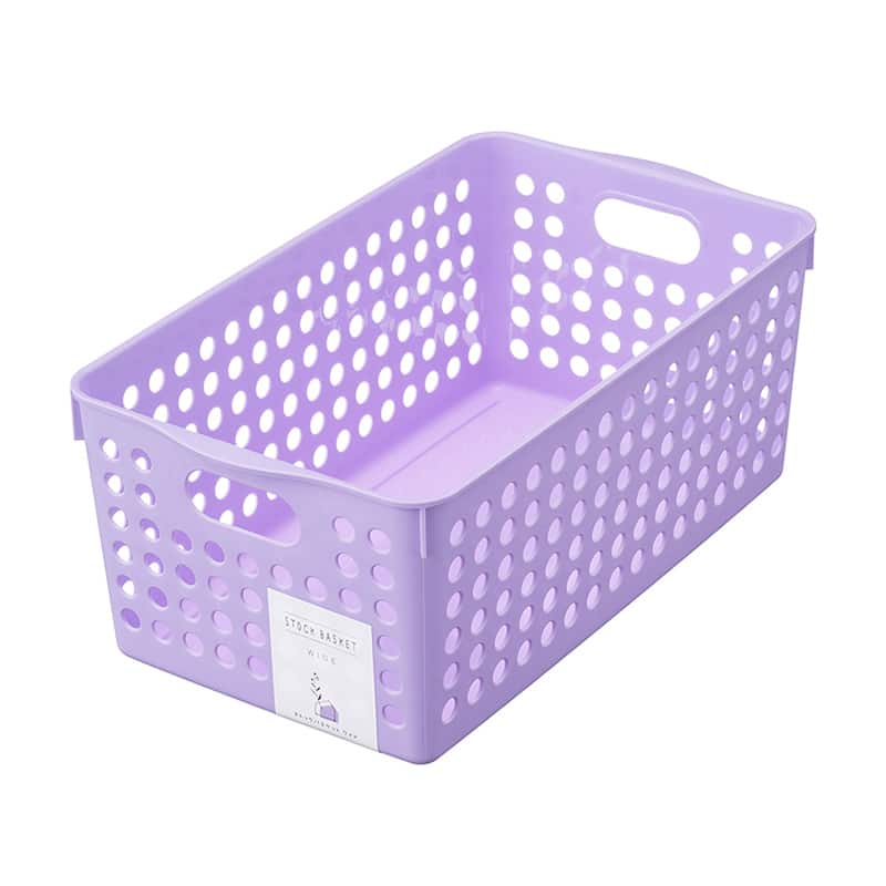 イノマタ化学 ストックバスケット ワイド ライトパープル 4571 1個(ご注文単位1個)【直送品】