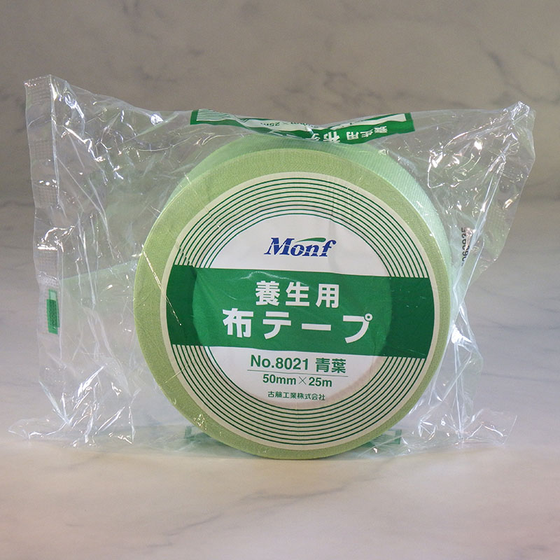 古藤工業 Monf 養生用布テープ No.8021 50mm×25m 青葉 1巻(ご注文単位30巻)【直送品】