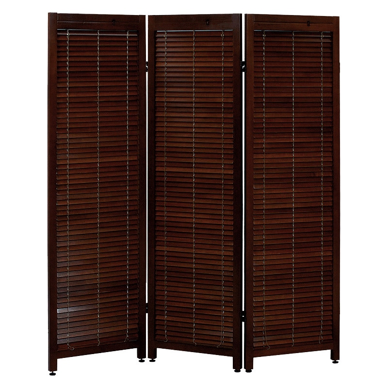 萩原 ルーバーパーテーション 高さ151cm 3連 ブラウン MS-8123BR 1台(ご注文単位1台)【直送品】
