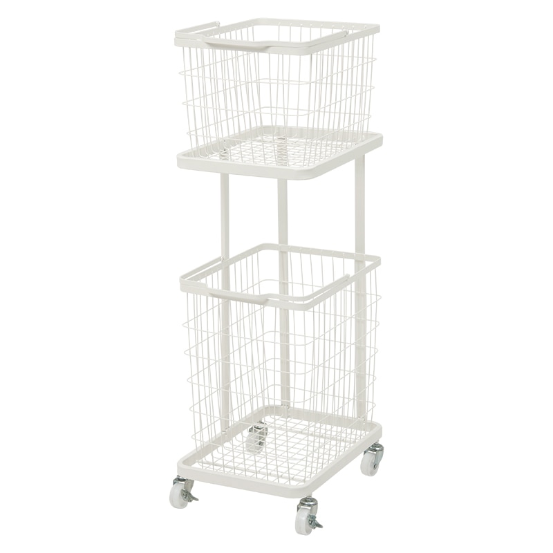 萩原 ランドリーバスケット 幅33cm ホワイト KR-3945WH 1台(ご注文単位1台)【直送品】