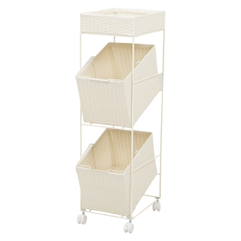 萩原 ランドリーラック 幅28cm ホワイト RAN-2425WH 1台(ご注文単位1台)【直送品】