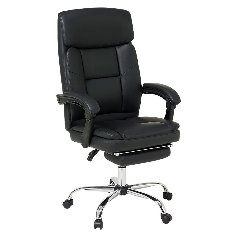 萩原 リクライニングチェア 幅65cm ブラック LRC-4625-BK 1台(ご注文単位1台)【直送品】