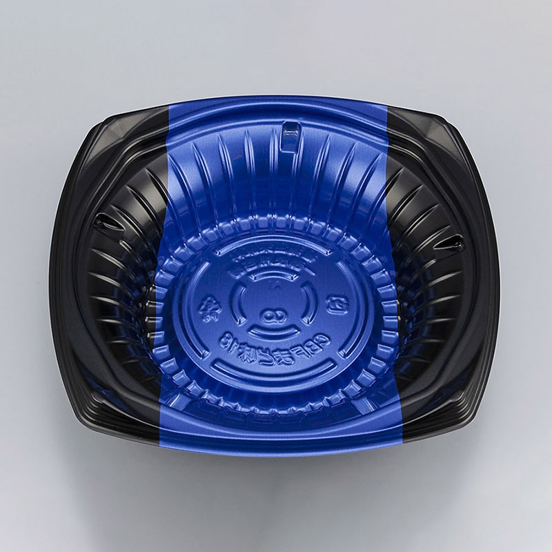 シーピー化成 丼容器 CBFまど味 本体 18 ボーダ青 50枚/袋(ご注文単位18袋)【直送品】