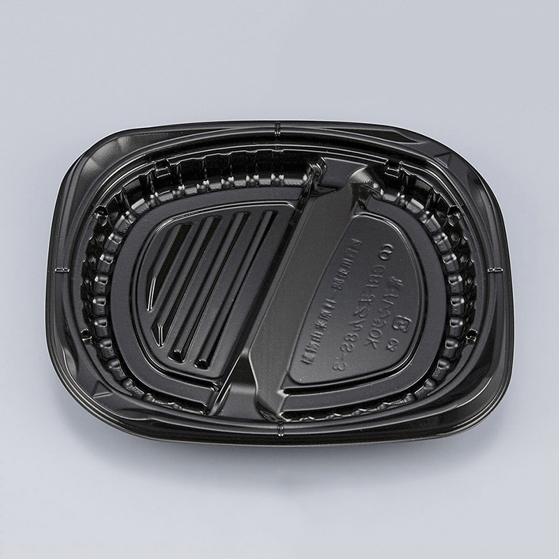 シーピー化成 弁当容器 CBFまろん 本体 8S-3 黒 50枚/袋（ご注文単位12袋）【直送品】