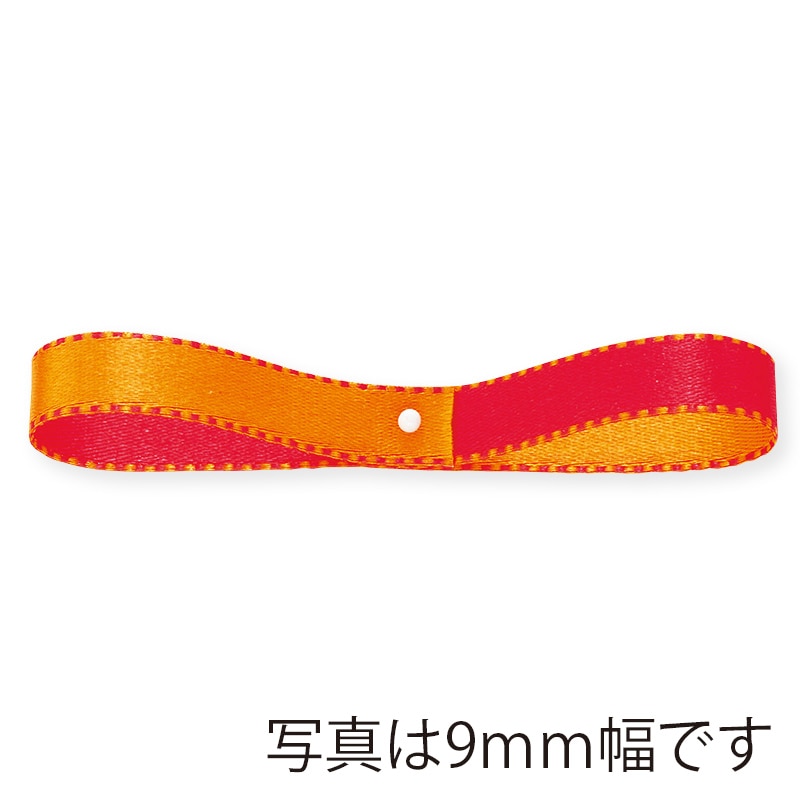 東京リボン リボン デューク・S 22600 6×30 #19 オレンジ/レッド 1巻(ご注文単位1巻)【直送品】