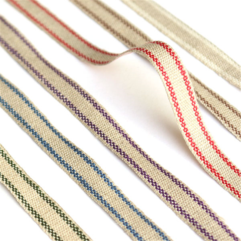 小西リボン リネンテープ サイドライン柄 幅10mm×10m 紺 KR3722-10-74 1巻(ご注文単位1巻)【直送品】