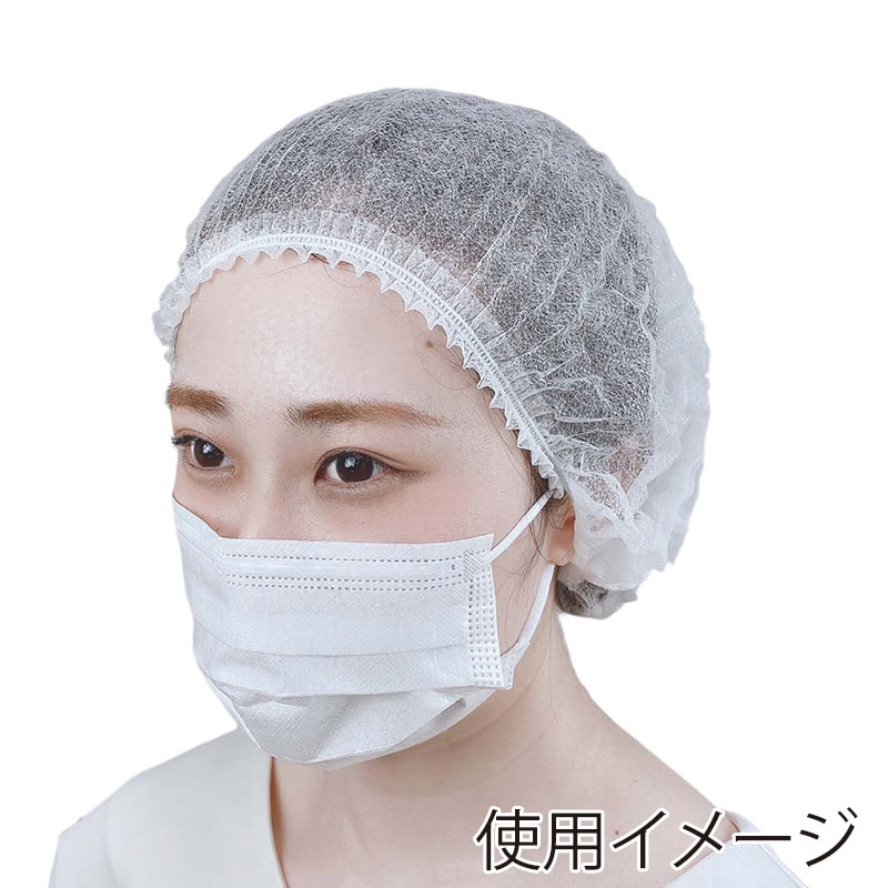 ヒメプラ 不織布ヘアーキャップ 薄手 HC25-WH　白 100枚/袋（ご注文単位20袋）【直送品】