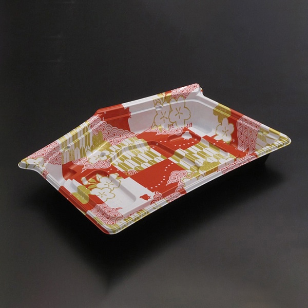 リスパック 弁当容器 バイオデリカ 吉日 大絵馬 本体 1B 勝どき赤 RHBK404 50枚/袋(ご注文単位12袋)【直送品】