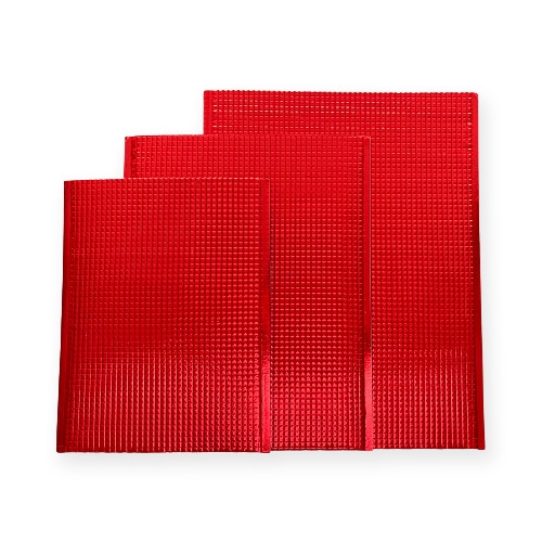 モロフジ 保冷平袋 手穴なし L レッド 300枚/箱(ご注文単位1箱)【直送品】