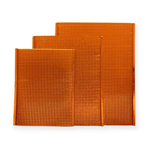 モロフジ 保冷平袋 手穴なし L オレンジ 300枚/箱(ご注文単位1箱)【直送品】
