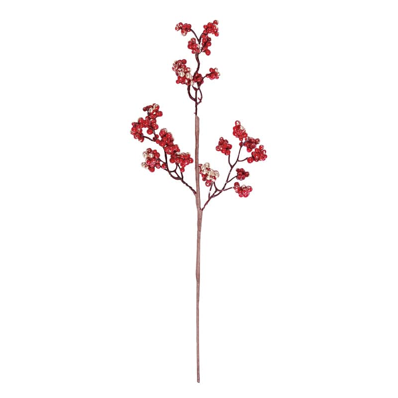 ビバ工芸 造花 ベリースプレー レッド/ゴールド VEG5332 1本(ご注文単位1個)【直送品】