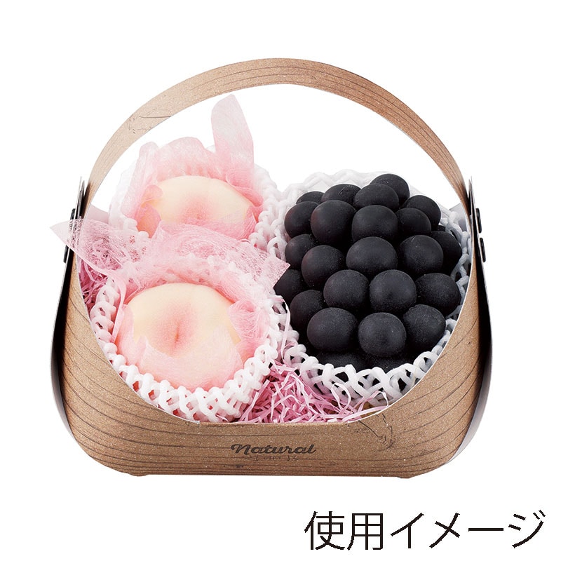 ヤマニパッケージ フルーツバスケット ミニ木目 L-2366 10個/袋(ご注文単位6袋)【直送品】