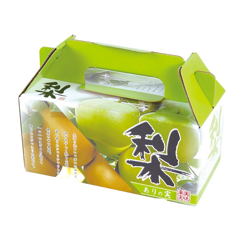 ヤマニパッケージ 手提箱 梨・ありの実 2ヶ用 L-2394 10枚/束(ご注文単位10束)【直送品】