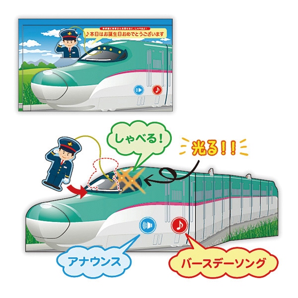 日本ホールマーク 誕生お祝い オルゴールカード JR E5系はやぶさ2 815028 1枚(ご注文単位3枚)【直送品】