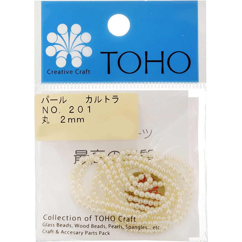 TOHO 丸型パール 外径約7mm 黒 約54ヶ入り No.204 1枚(ご注文単位1枚)【直送品】