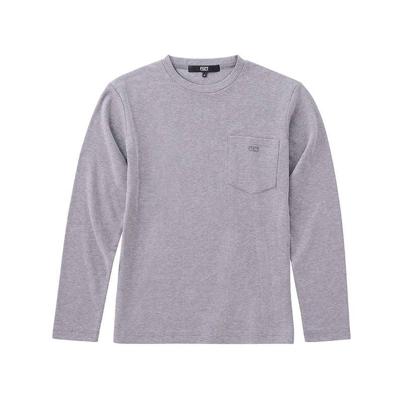 アイリスオーヤマ ファンクト　ストレッチスムースロングTシャツ ポケット付き　S　ミックスグレー FC21401-GRS 1枚（ご注文単位1枚）【直送品】