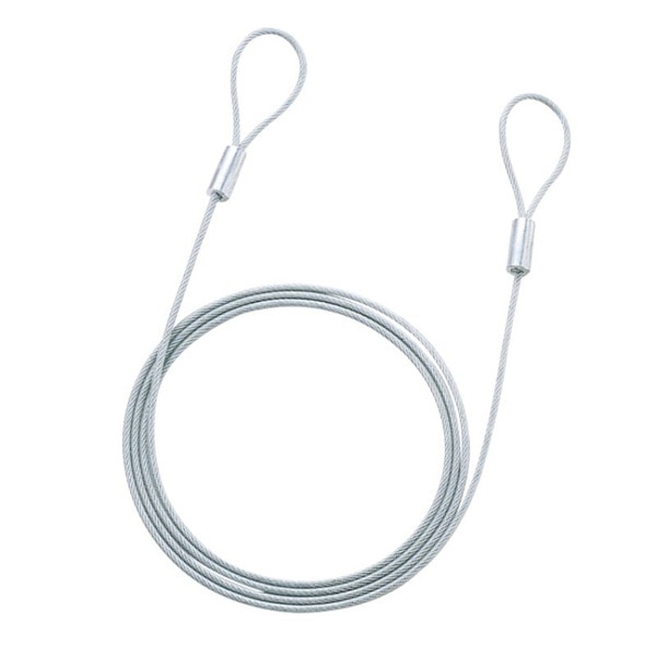 サンワサプライ eセキュリティ ワイヤー 長さ2m 直径3.5mm SLE-1W-2 1個(ご注文単位1個)【直送品】