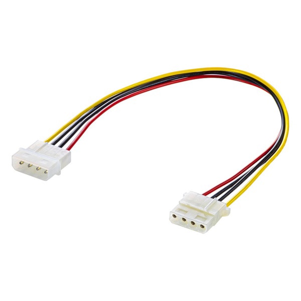 サンワサプライ 電源延長ケーブル 4pinオス-4pinメス 0.3m TK-PW71LN 1個（ご注文単位1個）【直送品】