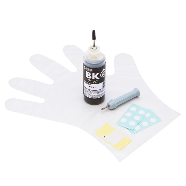 サンワサプライ 詰め替えインク キャノン 工具付き 顔料ブラック BC-365用 INK-C365B60S 1個(ご注文単位1個)【直送品】