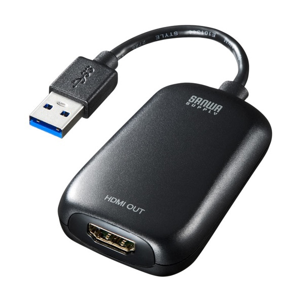 サンワサプライ USB3.2-HDMI ディスプレイアダプタ 1080P対応 USB-CVU3HD1N 1個(ご注文単位1個)【直送品】