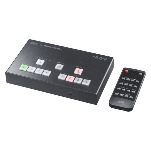 サンワサプライ HDMIスイッチャー 4入力/1出力 4K対応 SW-UHD41UVC 1個(ご注文単位1個)【直送品】