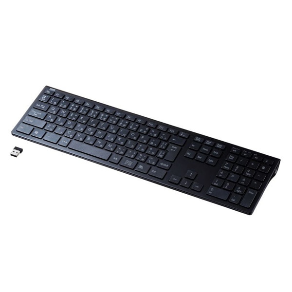 サンワサプライ ワイヤレススリムキーボード テンキーあり ブラック SKB-WL33BK 1個(ご注文単位1個)【直送品】