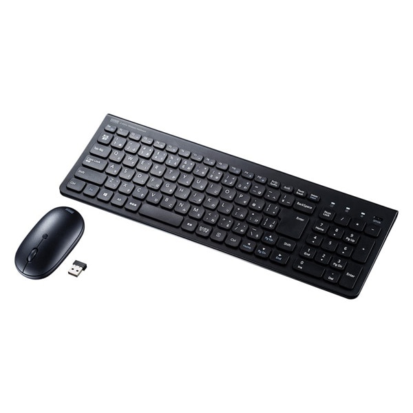 サンワサプライ マウス付きワイヤレスキーボード テンキーあり ブラック SKB-WL31SETBK 1個(ご注文単位1個)【直送品】