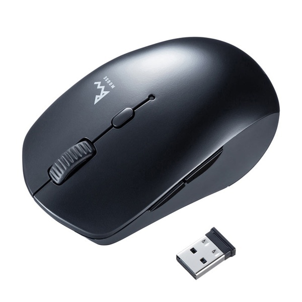 サンワサプライ 静音 ワイヤレス ブルーLEDコンボマウス ブラック MA-WBTBL193BK 1個（ご注文単位1個）【直送品】