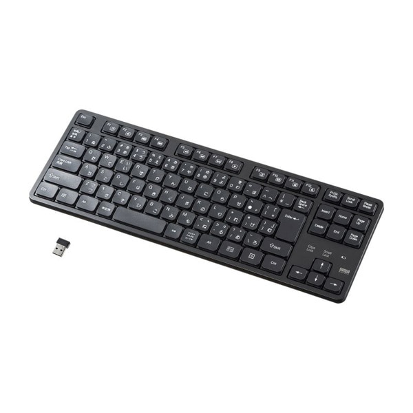 サンワサプライ ワイヤレス静音キーボード テンキーなし ブラック SKB-WL38BK 1個(ご注文単位1個)【直送品】