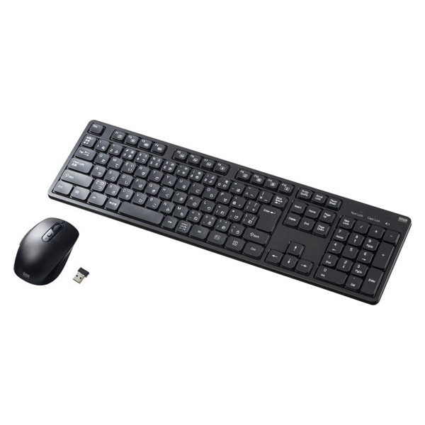 サンワサプライ ワイヤレス静音キーボード・マウスセット テンキーあり ブラック SKB-WL37SETBK 1個(ご注文単位1個)【直送品】