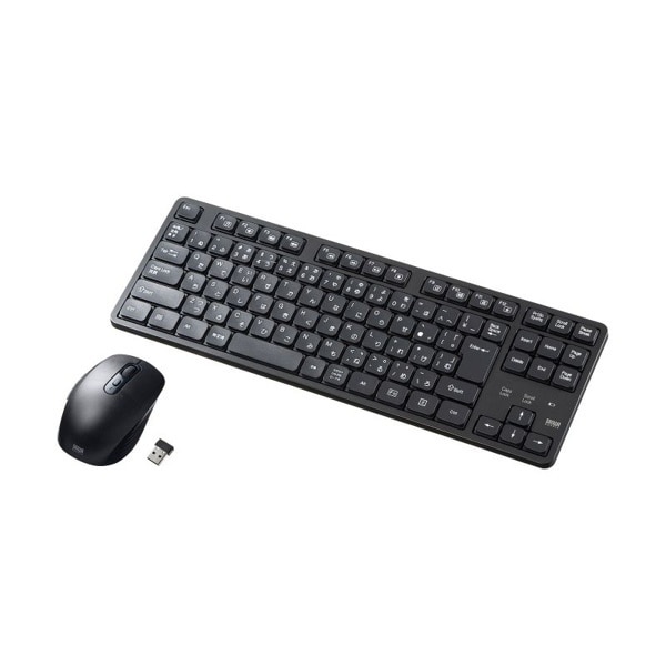 サンワサプライ ワイヤレス静音キーボード・マウスセット テンキーなし ブラック SKB-WL38SETBK 1個(ご注文単位1個)【直送品】