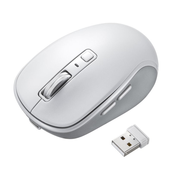 サンワサプライ 静音 Bluetooth/ワイヤレスマウス ホワイト MA-WBBS519W 1個(ご注文単位1個)【直送品】
