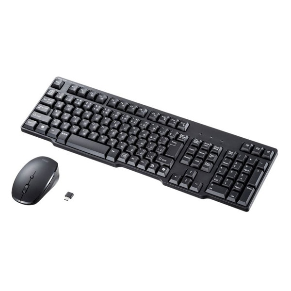 サンワサプライ ワイヤレス静音キーボード・マウスセット テンキーあり ブラック SKB-WL40CSETBK 1個(ご注文単位1個)【直送品】