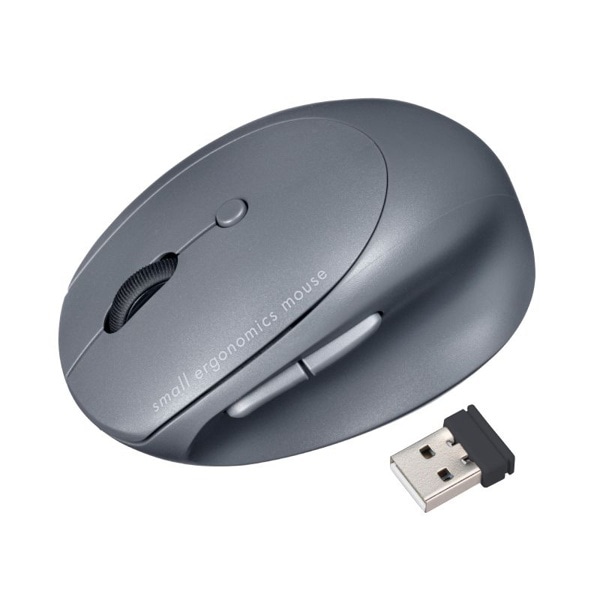 サンワサプライ 静音 ワイヤレスコンボ小型エルゴノミクスマウス ブラック MA-EWBBS522BK 1個(ご注文単位1個)【直送品】