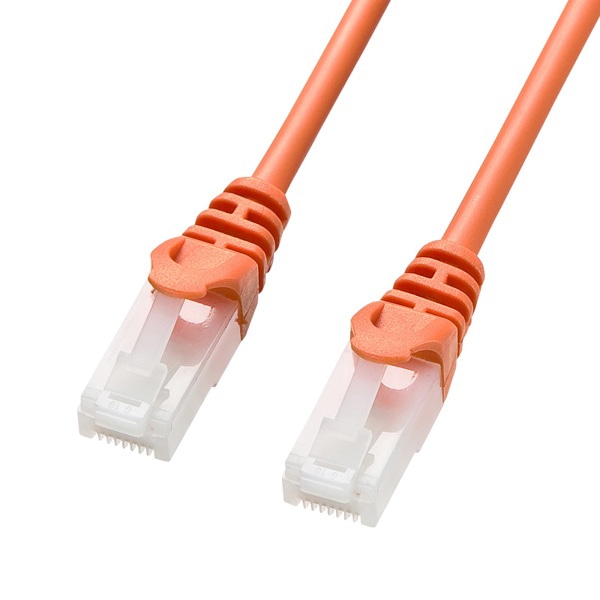 サンワサプライ ツメ折れ防止LANケーブル カテゴリ5e 15m オレンジ LA-Y5TS-15D 1個(ご注文単位1個)【直送品】