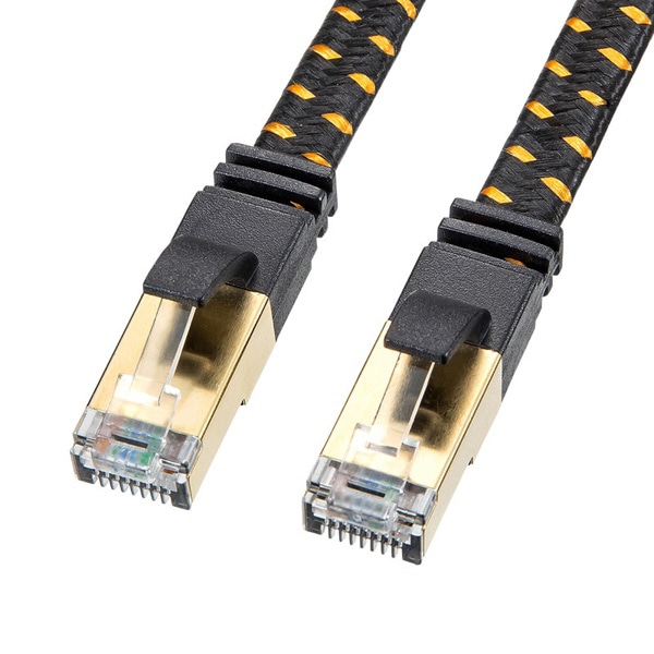 サンワサプライ メッシュフラットLANケーブル カテゴリ8 0.5m ブラック KB-T8MEFL-005BK 1個(ご注文単位1個)【直送品】