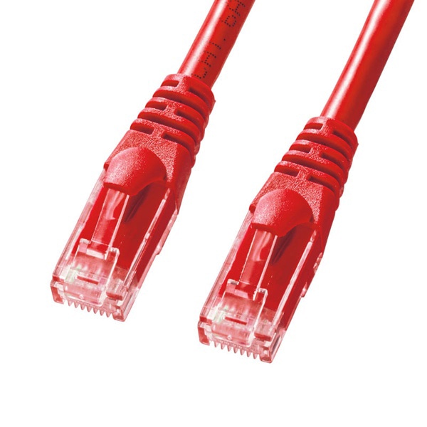 サンワサプライ より線LANケーブル カテゴリ6A 1m レッド KB-T6AY-01R 1個（ご注文単位1個）【直送品】