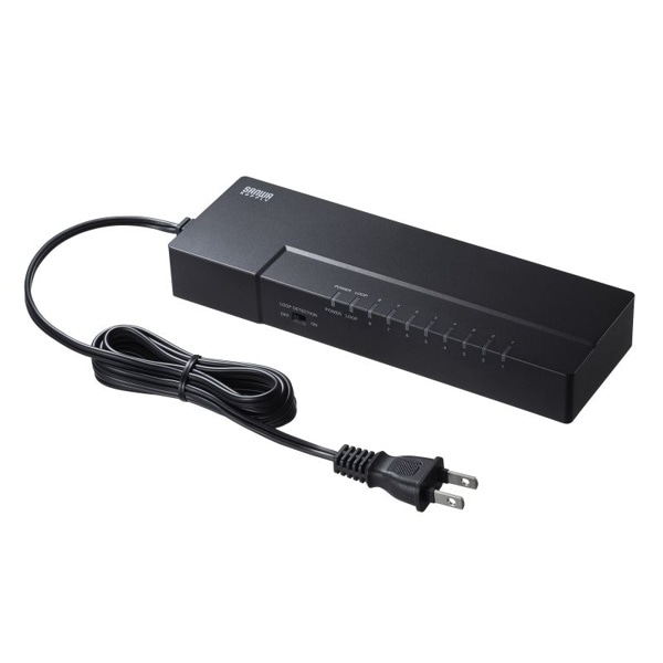 サンワサプライ ギガビット対応タップ型スイッチングハブ 8ポート マグネット付き LAN-GIGAT803BK 1個（ご注文単位1個）【直送品】