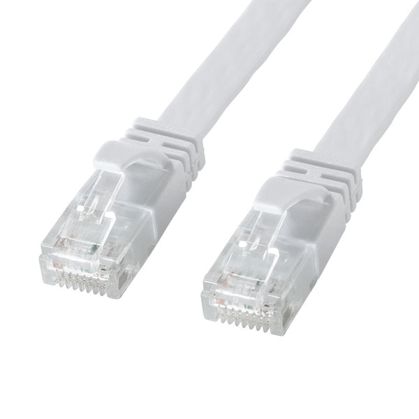 サンワサプライ フラットLANケーブル カテゴリ6A 15m ホワイト KB-FL6AL-15W 1個（ご注文単位1個）【直送品】