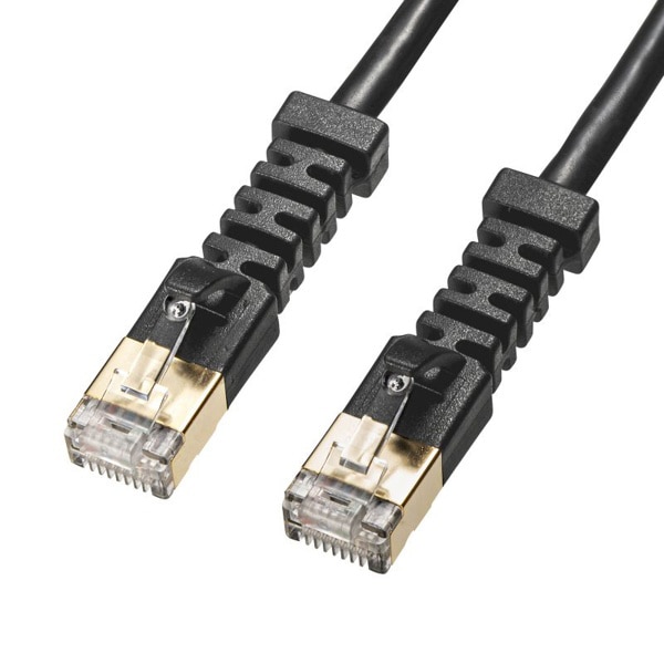 サンワサプライ 4方向固定 STP LANケーブル カテゴリ6A ブラック 1m KB-T6ASYL-01BK 1個（ご注文単位1個）【直送品】
