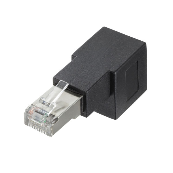 サンワサプライ RJ-45L型変換アダプタ 下出し カテゴリ6A ADT-RJ6A-LD 1個（ご注文単位1個）【直送品】