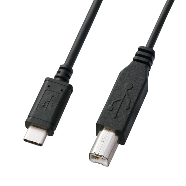 サンワサプライ USB2.0 TypeC-Bケーブル 1m ブラック KU-CB10 1個（ご注文単位1個）【直送品】