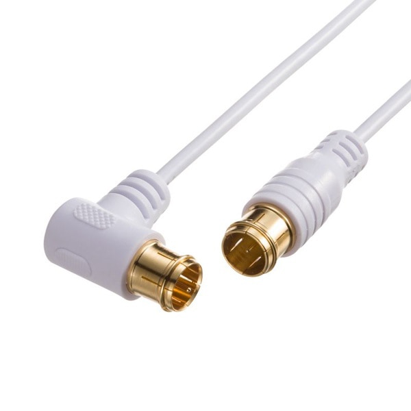 サンワサプライ ごく細アンテナケーブル 片側L字 3m KM-AT26-30W 1個（ご注文単位1個）【直送品】