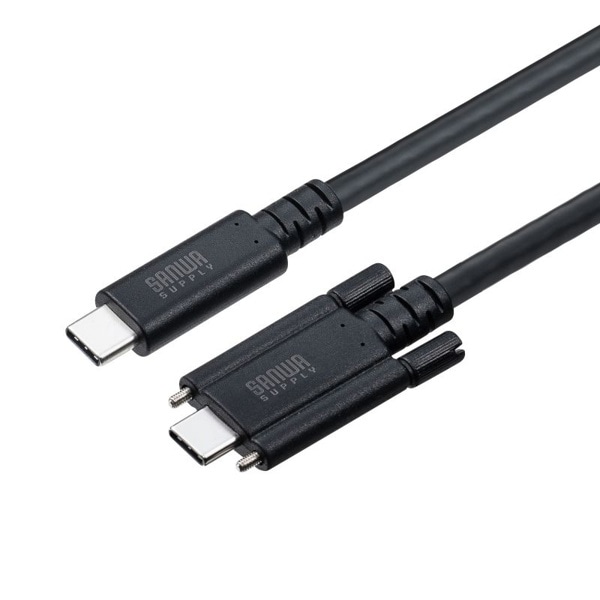 サンワサプライ USB Type-C 20Gbps対応ケーブル デュアルスクリューロック 2m KU-20GCCPEDSL20 1個（ご注文単位1個）【直送品】