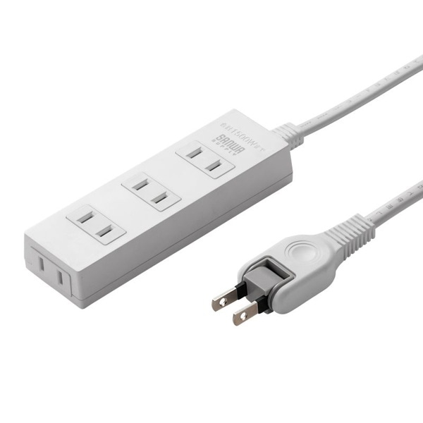 サンワサプライ 火災予防安全タップ 2P・4個口・2m・ホワイト TAP-TSH42N2 1個（ご注文単位1個）【直送品】