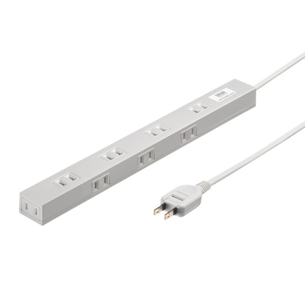 サンワサプライ スリムタップ 2P・8個口・2m TAP-SLIM8N-2 1個（ご注文単位1個）【直送品】