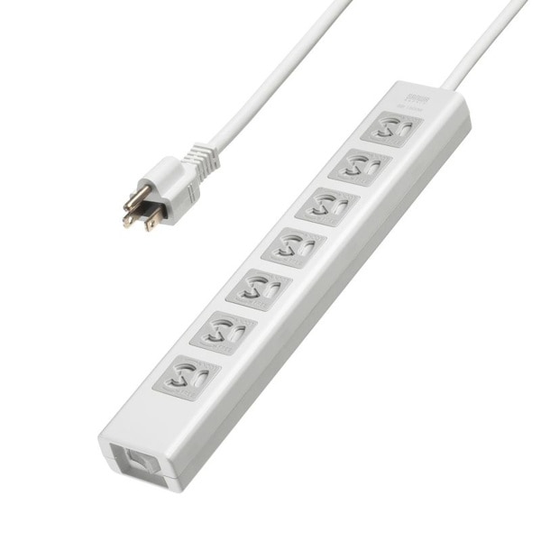 サンワサプライ 抜け止めシャッタータップ 集中スイッチ 3P 7個口 3m TAP-F37SH-3Z 1個（ご注文単位1個）【直送品】