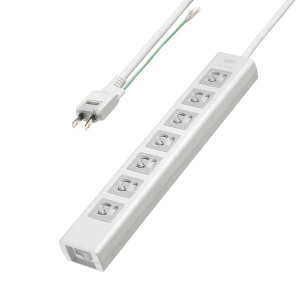 サンワサプライ 抜け止めシャッタータップ 集中スイッチ 3P 7個口 3m TAP-F37SH-3ZS 1個（ご注文単位1個）【直送品】