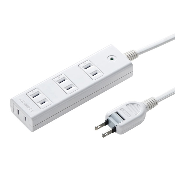 サンワサプライ 雷ガードタップ マグネット付き 2P・4個口・1m TAP-SP2114MG-1WN 1個(ご注文単位1個)【直送品】